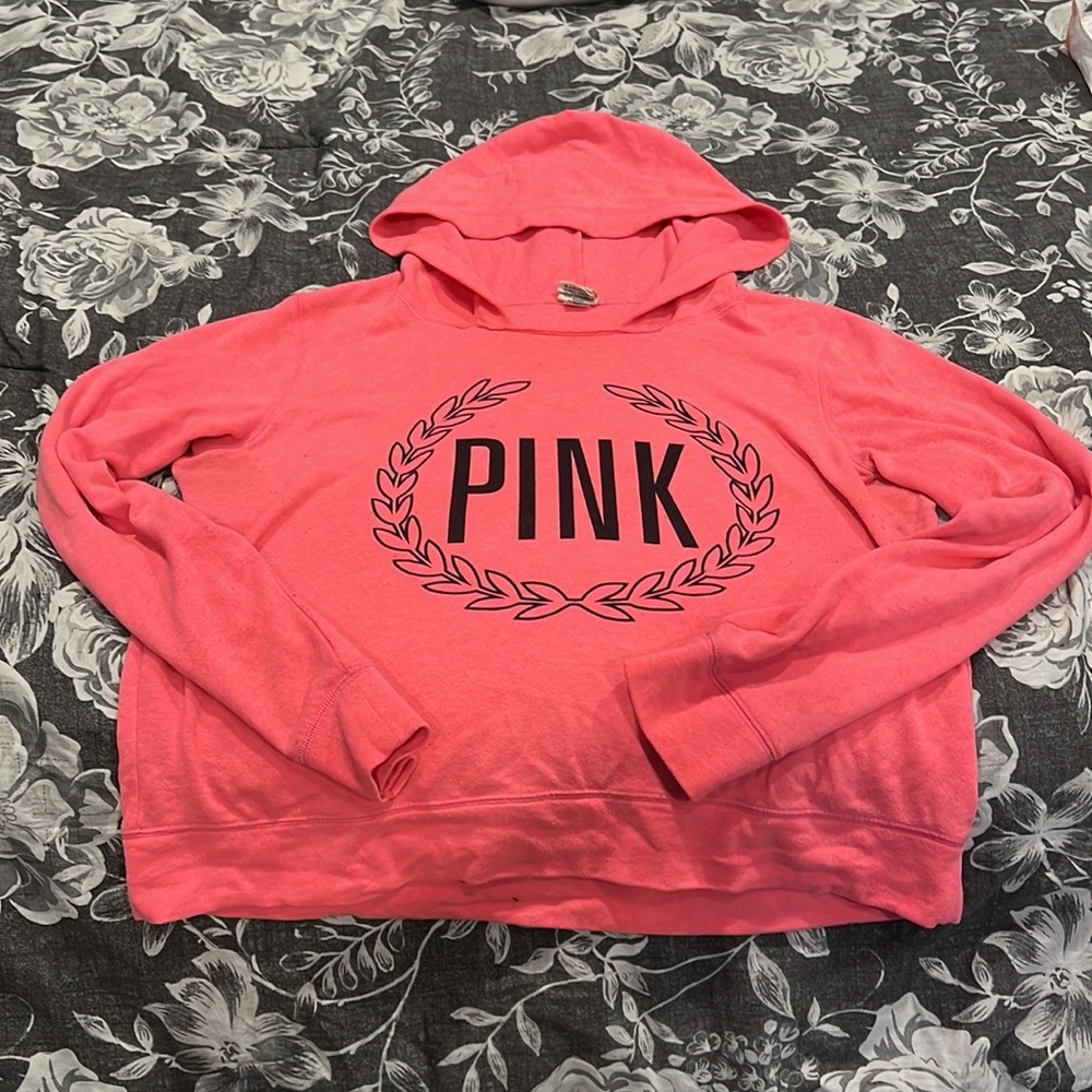 Pink Victoria Secret hooded sweatshirt